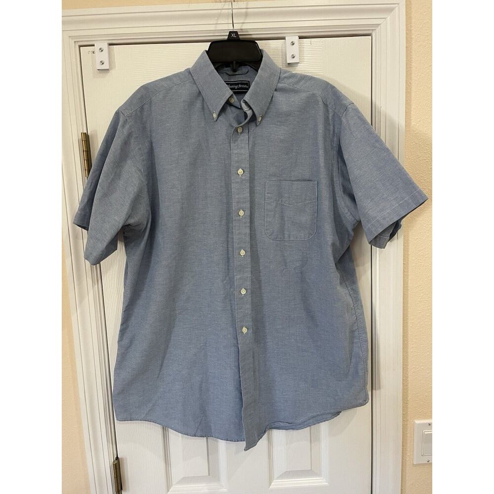 Meeting Street Wrinkle Free Oxford Men’s Short Sleeve Button Up Shirt Size 16.5